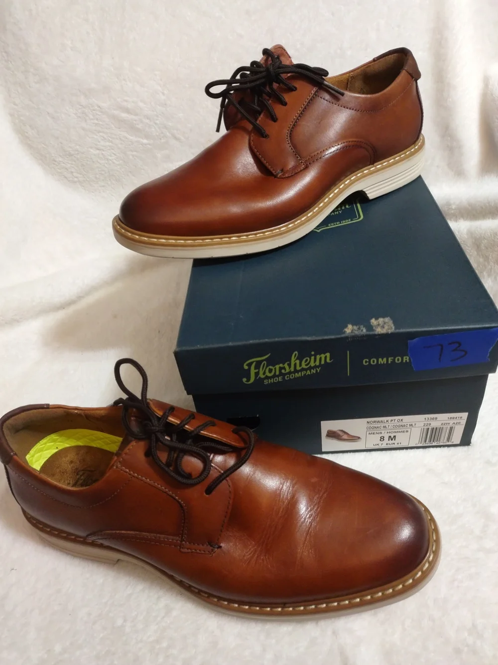 Florsheim Brown Leather Lace-Up Dress Shoes for Men